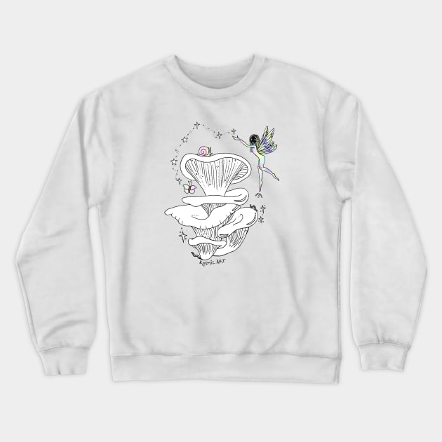 Mushroom Pixie Crewneck Sweatshirt by Kozmic Art